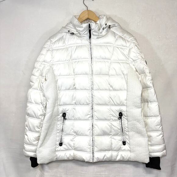 Nautica XXL Nautica‎ White Puffer Jacket Water Resistant Winter Fall Posh Preppy - Picture 1 of 13
